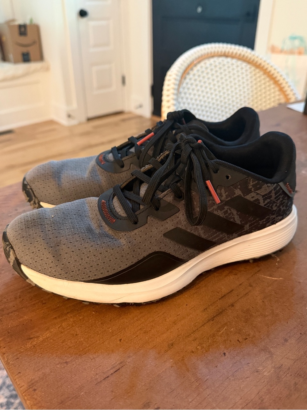 Adidas Men's Gray/Black Golf Shoes